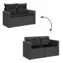 Set sofás jardín y cojines 9 pzas ratán sintético acacia negro by , Garden sets - Ref: Foro24-3327499, Price: 667,12 €, Disco...
