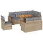 Set sofás jardín y cojines 9 pzas ratán sintético acacia beige by , Garden sets - Ref: Foro24-3327503, Price: 647,57 €, Disco...