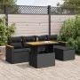 Set sofás jardín y cojines 6 pzas ratán sintético acacia negro de , Conjuntos de jardín - Ref: Foro24-3327471, Precio: 422,29...