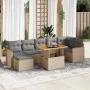 Set sofás jardín y cojines 8 pzas ratán sintético acacia beige by , Garden sets - Ref: Foro24-3327517, Price: 551,16 €, Disco...