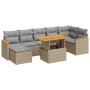 Set sofás jardín y cojines 8 pzas ratán sintético acacia beige by , Garden sets - Ref: Foro24-3327517, Price: 551,78 €, Disco...