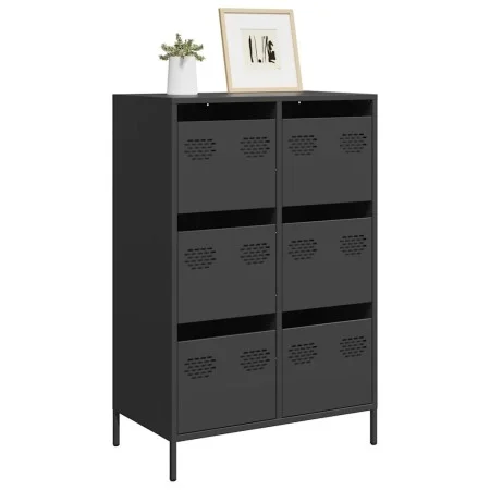 Aparador acero negro 68x39x101,5 cm de , Aparadores - Ref: Foro24-851220, Precio: 163,27 €, Descuento: %