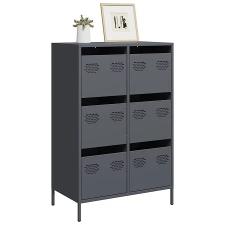 Aparador acero gris antracita 68x39x101,5 cm de , Aparadores - Ref: Foro24-851222, Precio: 126,81 €, Descuento: %