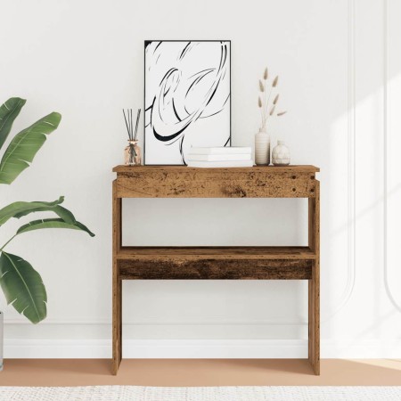 Mesa consola madera de ingeniería envejecida 80x30x80 cm by , Side tables - Ref: Foro24-856624, Price: 45,75 €, Discount: %