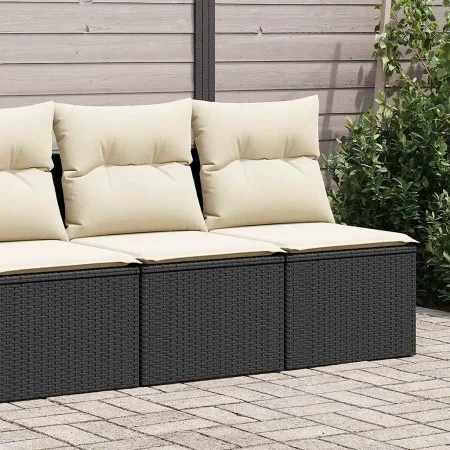 Set sofás jardín y cojines 4 pzas ratán sintético acacia negro by , Garden sets - Ref: Foro24-3325242, Price: 108,44 €, Disco...
