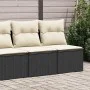 Set sofás jardín y cojines 4 pzas ratán sintético acacia negro by , Garden sets - Ref: Foro24-3325242, Price: 108,44 €, Disco...