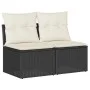 Set sofás jardín y cojines 4 pzas ratán sintético acacia negro by , Garden sets - Ref: Foro24-3325242, Price: 108,44 €, Disco...