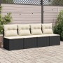 Set sofás jardín y cojines 4 pzas ratán sintético acacia negro by , Garden sets - Ref: Foro24-3325242, Price: 109,87 €, Disco...