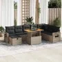 Set sofás jardín y cojines 9 pzas ratán sintético acacia gris by , Garden sets - Ref: Foro24-3328047, Price: 585,14 €, Discou...