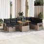 Set sofás jardín y cojines 9 pzas ratán sintético acacia gris by , Garden sets - Ref: Foro24-3328047, Price: 584,53 €, Discou...