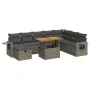 Set sofás jardín y cojines 9 pzas ratán sintético acacia gris by , Garden sets - Ref: Foro24-3328047, Price: 585,14 €, Discou...