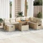 Set sofás jardín y cojines 9 pzas ratán sintético acacia beige von , Gartensets - Ref: Foro24-3328045, Preis: 684,70 €, Rabat...