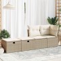 Set sofás jardín y cojines 2 pzas ratán sintético acacia beige by , Garden sets - Ref: Foro24-3328671, Price: 132,80 €, Disco...