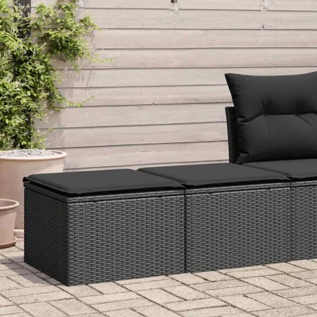 Set sofás jardín y cojines 2 pzas ratán sintético acacia negro de , Conjuntos de jardín - Ref: Foro24-3328678, Precio: 108,66...