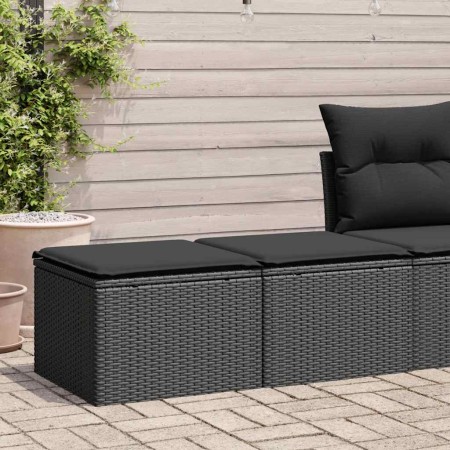 Set sofás jardín y cojines 2 pzas ratán sintético acacia negro by , Garden sets - Ref: Foro24-3328678, Price: 110,38 €, Disco...
