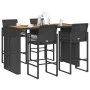 Set bar jardín sin cojines 5 pzas ratán sintético acacia negro von , Gartensets - Ref: Foro24-3328891, Preis: 584,85 €, Rabat...