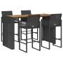 Set bar jardín sin cojines 5 pzas ratán sintético acacia negro von , Gartensets - Ref: Foro24-3328891, Preis: 543,21 €, Rabat...