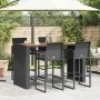Set bar jardín sin cojines 5 pzas ratán sintético acacia negro von , Gartensets - Ref: Foro24-3328891, Preis: 584,85 €, Rabat...