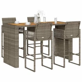 Set bar jardín sin cojines 5 pzas ratán sintético acacia gris von , Gartensets - Ref: Foro24-3328893, Preis: 595,22 €, Rabatt: %