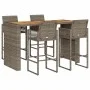 Set bar jardín sin cojines 5 pzas ratán sintético acacia gris by , Garden sets - Ref: Foro24-3328893, Price: 595,22 €, Discou...
