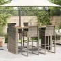 Set bar jardín sin cojines 5 pzas ratán sintético acacia gris by , Garden sets - Ref: Foro24-3328893, Price: 595,22 €, Discou...