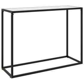 Mesa consola vidrio templado blanco 100x35x75 cm