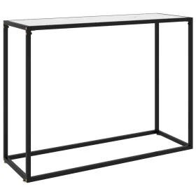 White tempered glass console table 100x35x75 cm by vidaXL, Side tables - Ref: Foro24-322813, Price: 47,31 €, Discount: %