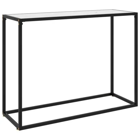 White tempered glass console table 100x35x75 cm by vidaXL, Side tables - Ref: Foro24-322813, Price: 47,31 €, Discount: %