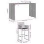 Set bar jardín sin cojines 5 pzas ratán sintético acacia gris by , Garden sets - Ref: Foro24-3328893, Price: 595,22 €, Discou...