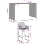 Set bar jardín sin cojines 5 pzas ratán sintético acacia gris von , Gartensets - Ref: Foro24-3328893, Preis: 555,47 €, Rabatt: %