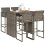 Set bar jardín cno cojines 5 pzas ratán sintético acacia gris von , Gartensets - Ref: Foro24-3328898, Preis: 600,75 €, Rabatt: %
