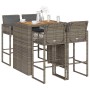 Set bar jardín cno cojines 5 pzas ratán sintético acacia gris von , Gartensets - Ref: Foro24-3328898, Preis: 553,74 €, Rabatt: %