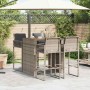 Set bar jardín cno cojines 5 pzas ratán sintético acacia gris von , Gartensets - Ref: Foro24-3328898, Preis: 553,74 €, Rabatt: %