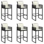 Set bar jardín con cojines 7 pzas ratán sintético acacia negro by , Garden sets - Ref: Foro24-3328902, Price: 792,09 €, Disco...