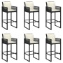 Set bar jardín con cojines 7 pzas ratán sintético acacia negro by , Garden sets - Ref: Foro24-3328902, Price: 757,04 €, Disco...