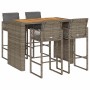 Set bar jardín cno cojines 5 pzas ratán sintético acacia gris by , Garden sets - Ref: Foro24-3328900, Price: 565,11 €, Discou...
