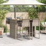 Set bar jardín cno cojines 5 pzas ratán sintético acacia gris by , Garden sets - Ref: Foro24-3328900, Price: 565,11 €, Discou...