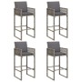 Set bar jardín cno cojines 5 pzas ratán sintético acacia gris by , Garden sets - Ref: Foro24-3328900, Price: 565,11 €, Discou...