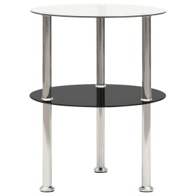 Beistelltisch 2 Ebenen schwarz transparentes Hartglas 38cm von vidaXL, Seitentische - Ref: Foro24-322788, Preis: 29,33 €, Rab...