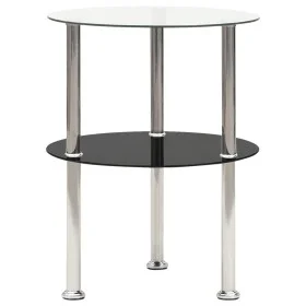 Side table 2 levels black transparent tempered glass 38cm by vidaXL, Side tables - Ref: Foro24-322788, Price: 28,86 €, Discou...