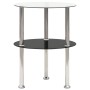 Side table 2 levels black transparent tempered glass 38cm by vidaXL, Side tables - Ref: Foro24-322788, Price: 29,33 €, Discou...