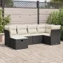 Set de sofás de jardín 6 piezas y cojines ratán sintético negro by , Garden sets - Ref: Foro24-3325282, Price: 372,16 €, Disc...