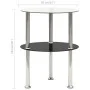 Side table 2 levels black transparent tempered glass 38cm by vidaXL, Side tables - Ref: Foro24-322788, Price: 28,86 €, Discou...