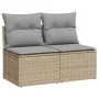 Set sofás jardín y cojines 4 pzas ratán sintético acacia beige by , Garden sets - Ref: Foro24-3325235, Price: 111,01 €, Disco...