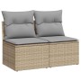 Set sofás jardín y cojines 4 pzas ratán sintético acacia beige by , Garden sets - Ref: Foro24-3325235, Price: 113,39 €, Disco...