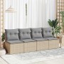 Set sofás jardín y cojines 4 pzas ratán sintético acacia beige by , Garden sets - Ref: Foro24-3325235, Price: 113,39 €, Disco...