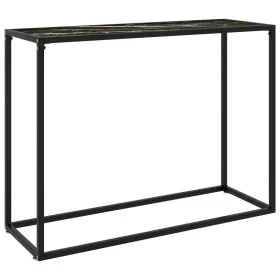 Black tempered glass console table 100x35x75 cm by vidaXL, Side tables - Ref: Foro24-322814, Price: 54,75 €, Discount: %