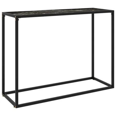 Black tempered glass console table 100x35x75 cm by vidaXL, Side tables - Ref: Foro24-322814, Price: 54,75 €, Discount: %