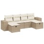 Juego de sofás jardín con cojines 6 pzas ratán sintético beige by , Garden sets - Ref: Foro24-3264474, Price: 404,22 €, Disco...