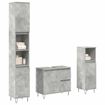 Set muebles de baño 2 piezas madera contrachapada gris hormigón von , Badezimmermöbel - Ref: Foro24-3324956, Preis: 173,27 €,...